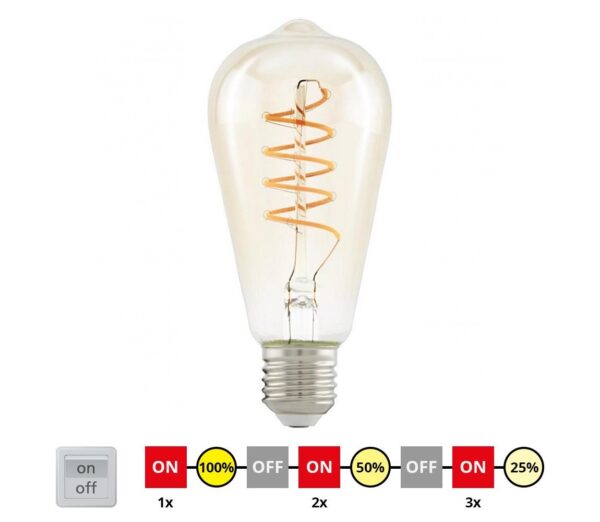 Eglo LED Dimmelhető izzó VINTAGE ST64 E27/4W/230V 2200K