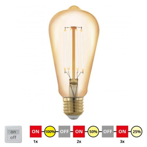 Eglo LED Dimmelhető izzó VINTAGE ST64 E27/4W/230V 2200K