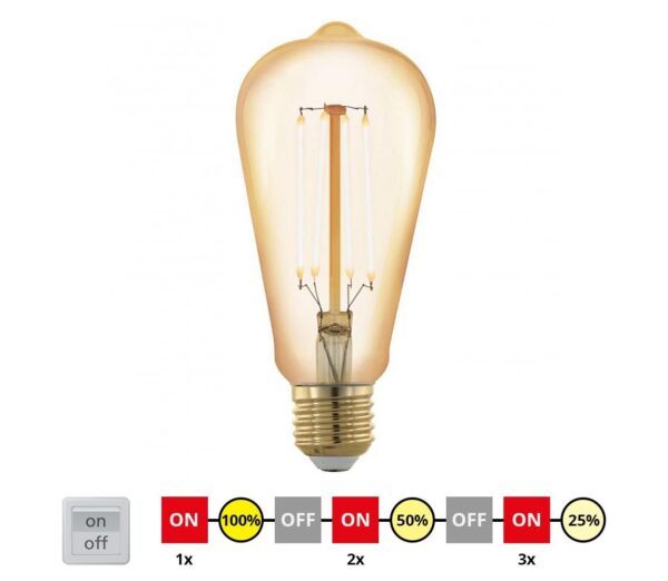 Eglo LED Dimmelhető izzó VINTAGE ST64 E27/4W/230V 2200K