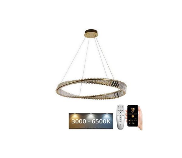 LED Dimmelhető kristály csillár zsinóron LED/50W/230V + távirányítás