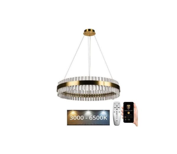LED Dimmelhető kristály csillár zsinóron LED/55W/230V + távirányítás