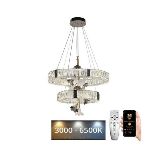 LED Dimmelhető kristály csillár zsinóron LED/70W/230V + távirányítás
