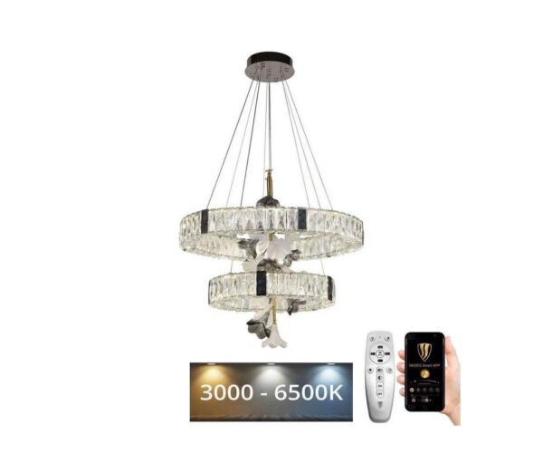 LED Dimmelhető kristály csillár zsinóron LED/70W/230V + távirányítás