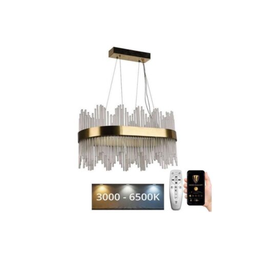 LED Dimmelhető kristály csillár zsinóron LED/70W/230V + távirányítás