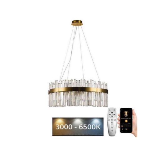 LED Dimmelhető kristály csillár zsinóron LED/80W/230V + távirányítás