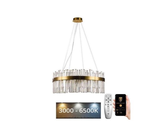 LED Dimmelhető kristály csillár zsinóron LED/80W/230V + távirányítás