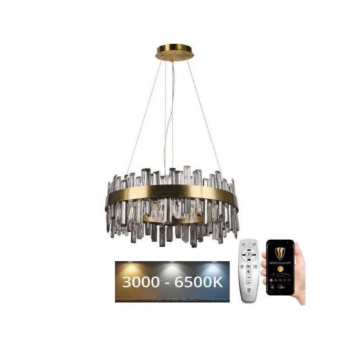 LED Dimmelhető kristály csillár zsinóron LED/80W/230V + távirányítás