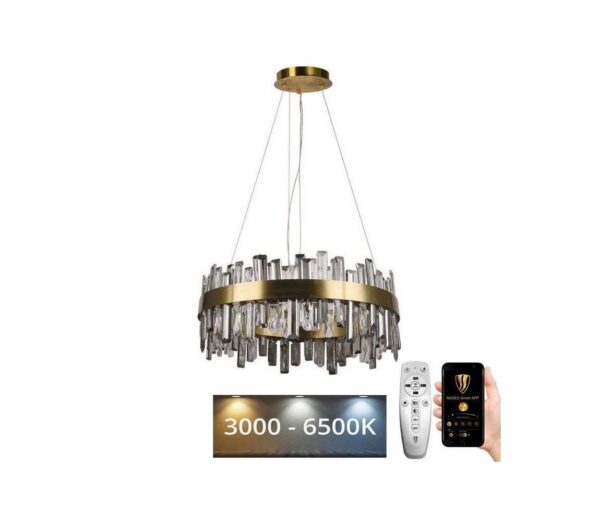 LED Dimmelhető kristály csillár zsinóron LED/80W/230V + távirányítás