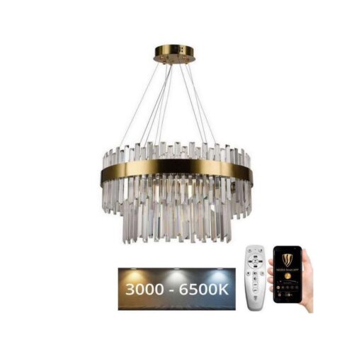 LED Dimmelhető kristály csillár zsinóron LED/80W/230V + távirányítás