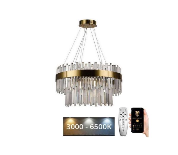 LED Dimmelhető kristály csillár zsinóron LED/80W/230V + távirányítás