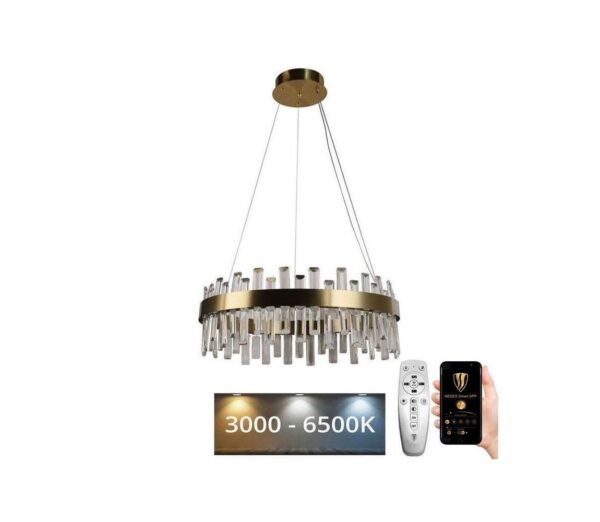 LED Dimmelhető kristály csillár zsinóron LED/80W/230V + távirányítás
