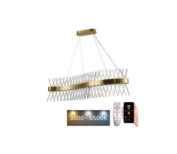 LED Dimmelhető kristály csillár zsinóron LED/95W/230V + távirányítás