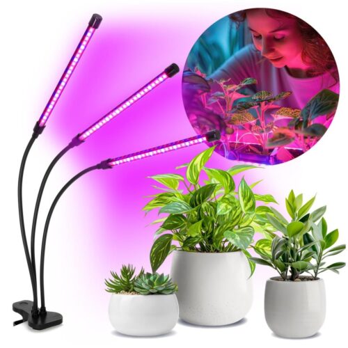 LED Dimmelhető lámpa csipesszel növények termesztésére VITARO 3xLED/10W/230V fekete