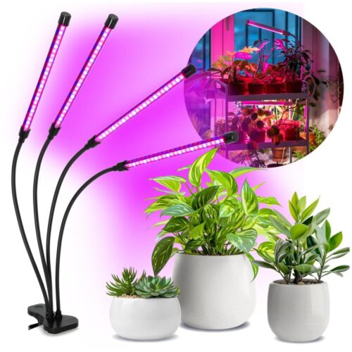 LED Dimmelhető lámpa csipesszel növények termesztésére VITARO 4xLED/10W/230V fekete