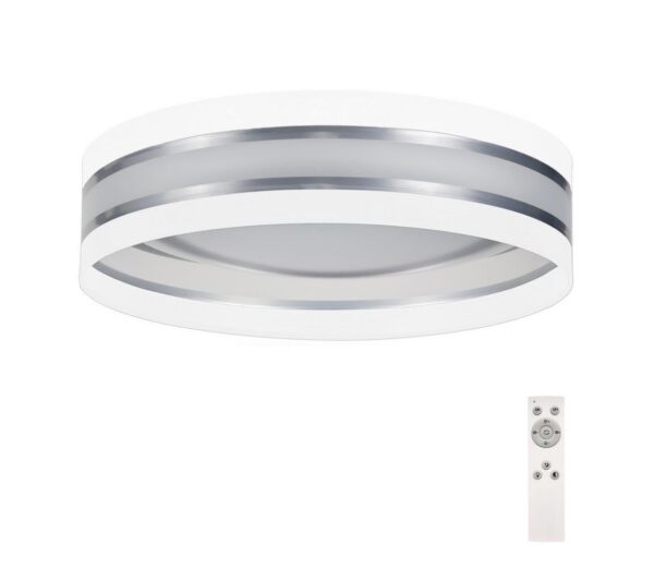 LED Dimmelhető mennyezeti lámpa SMART CORAL LED/24W/230V fehér/ezüst + távirányító