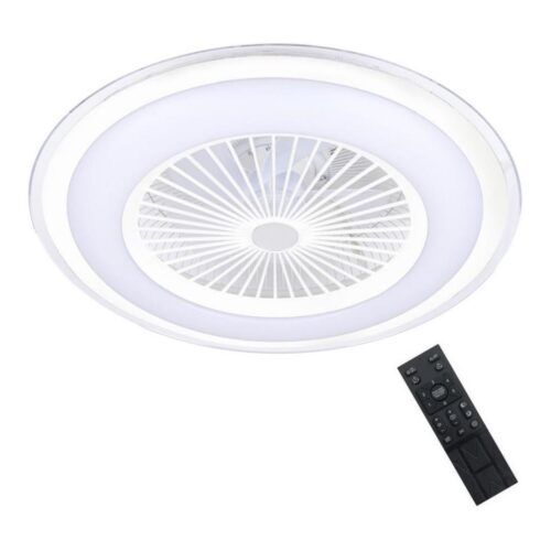 LED Dimmelhető mennyezeti lámpa venilátorral ZONDA LED/48W/230V fehér + távirányító