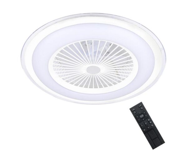 LED Dimmelhető mennyezeti lámpa venilátorral ZONDA LED/48W/230V fehér + távirányító