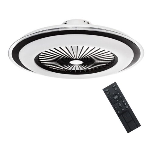 LED Dimmelhető mennyezeti lámpa látorral ZONDA LED/48W/230V fekete + távirányító