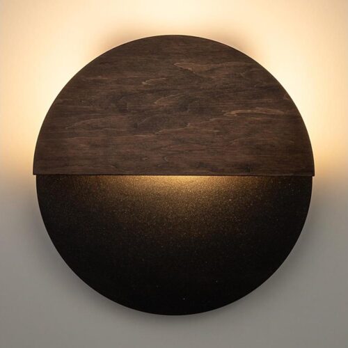 LED fali lámpa LUNA LED/7W/230V átm. 26 cm fekete/barna