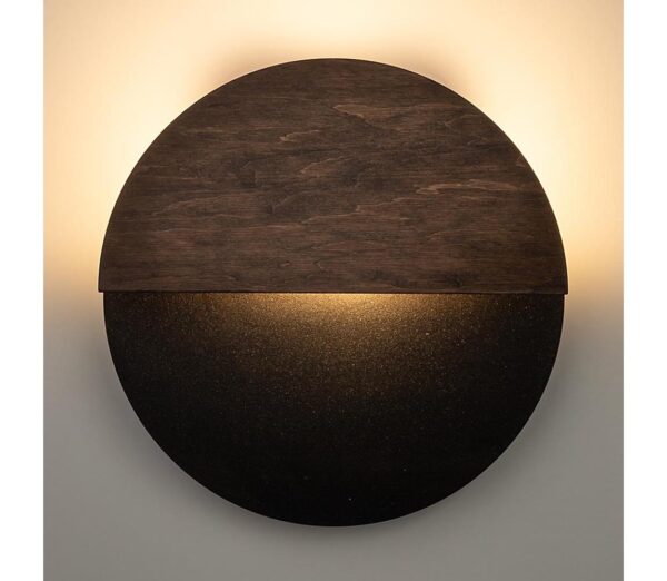 LED fali lámpa LUNA LED/7W/230V átm. 26 cm fekete/barna