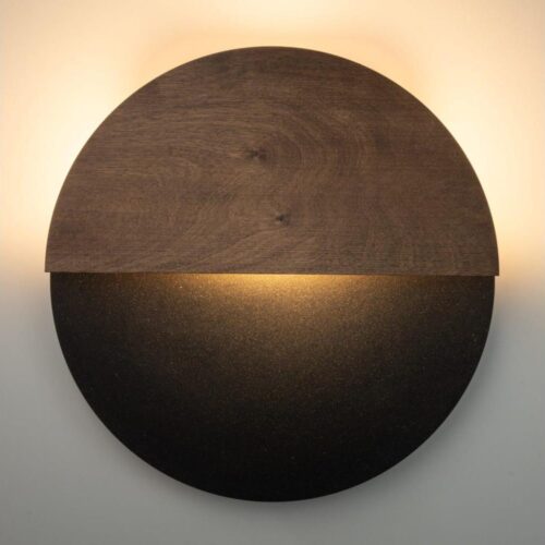 LED fali lámpa LUNA LED/7W/230V átm. 36 cm fekete/barna