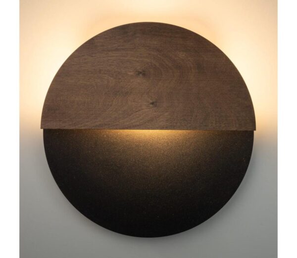 LED fali lámpa LUNA LED/7W/230V átm. 36 cm fekete/barna