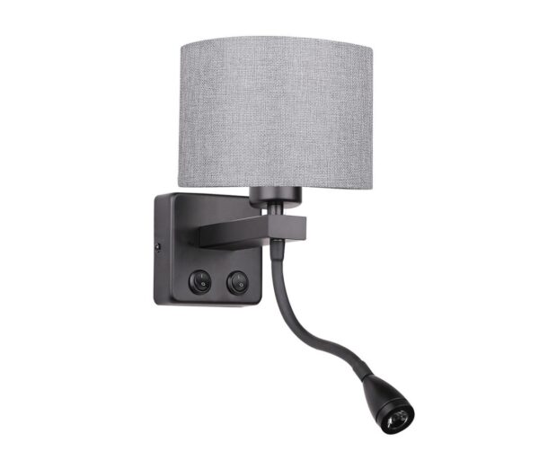 LED Fali lámpa POLO 1xE27/40W+LED/2W 230V fekete