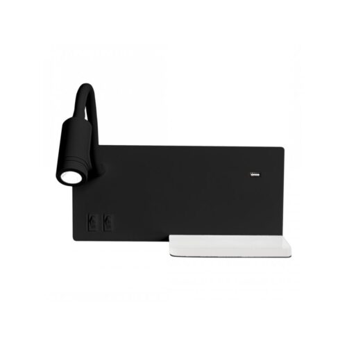 LED Fali lámpa SHELF 1xLED/4W+1xLED/5W+1xLED/2W/230V fekete