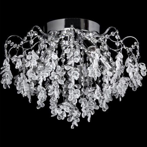LED Felületre szerelhető csillár 5xE27/60W/230V + 5xLED/3W átm. 50 cm fényezett króm