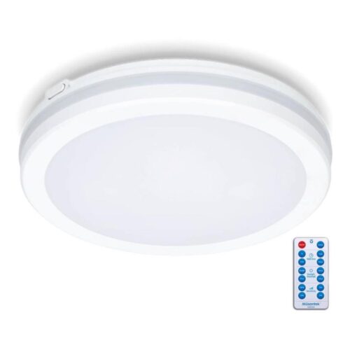 LED Fürdőszobai mennyezeti lámpa érzékelővel LED/18W/230V átm. 30 cm fehér + távirányító