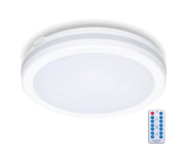LED Fürdőszobai mennyezeti lámpa érzékelővel LED/18W/230V átm. 30 cm fehér + távirányító