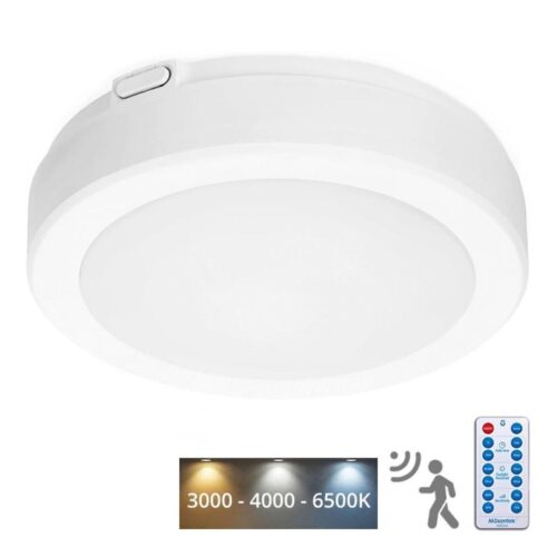 LED Fürdőszobai mennyezeti lámpa érzékelővel NAIROS LED/12W/230V IP65 fehér + távirányító