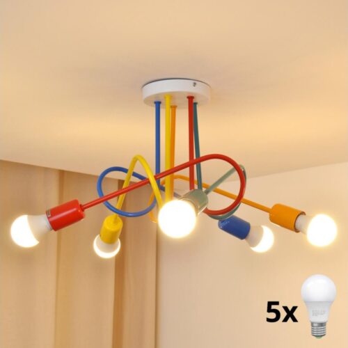 LED Gyerek csillár zsinóron OXFORD 5xE27/15W/230V
