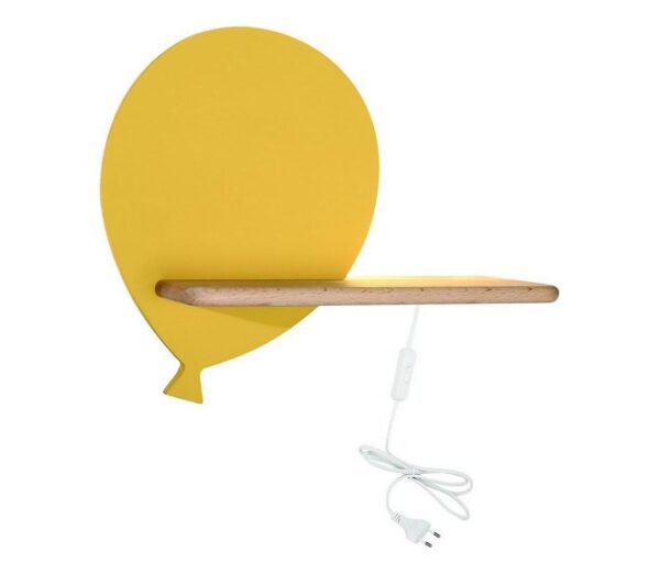 LED Gyerek fali lámpa polccal BALLOON LED/4W/230V sárga/fa