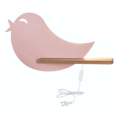 LED Gyerek fali lámpa polccal BIRD LED/5W/230V rózsaszín/fa