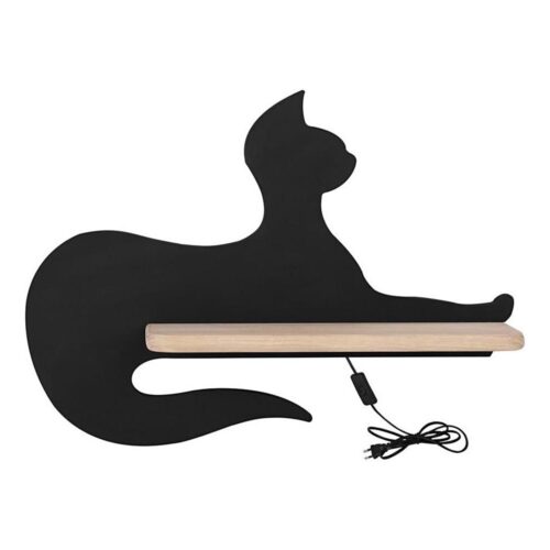LED Gyerek fali lámpa polccal BLACK CAT LED/5W/230V