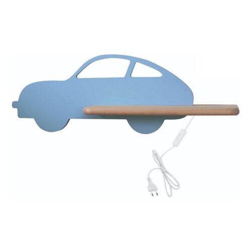 LED Gyerek fali lámpa polccal CAR LED/5W/230V kék/fa