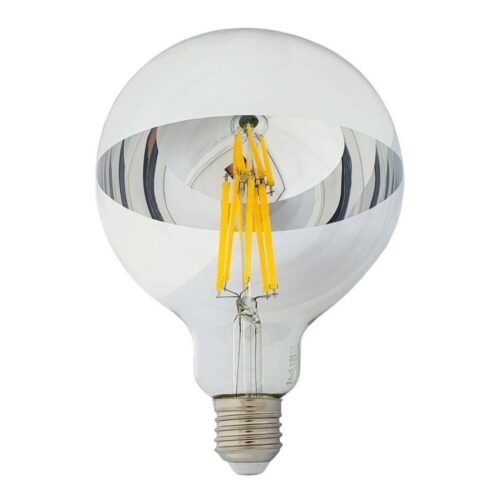 LED Izzó DECOR MIRROR G125 E27/12W/230V ezüst