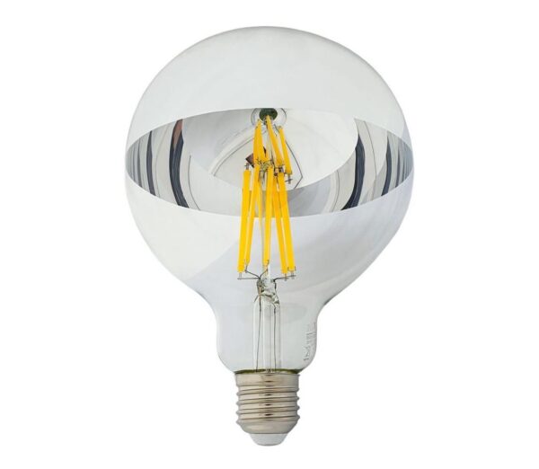 LED Izzó DECOR MIRROR G125 E27/12W/230V ezüst