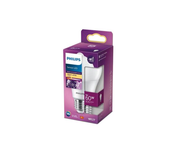 Philips LED Izzó érzékelővel Philips A60 E27/8W/230V 2700K