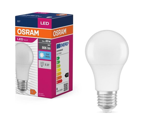 Osram LED Izzó VALUE A60 E27/8W/230V 4000K