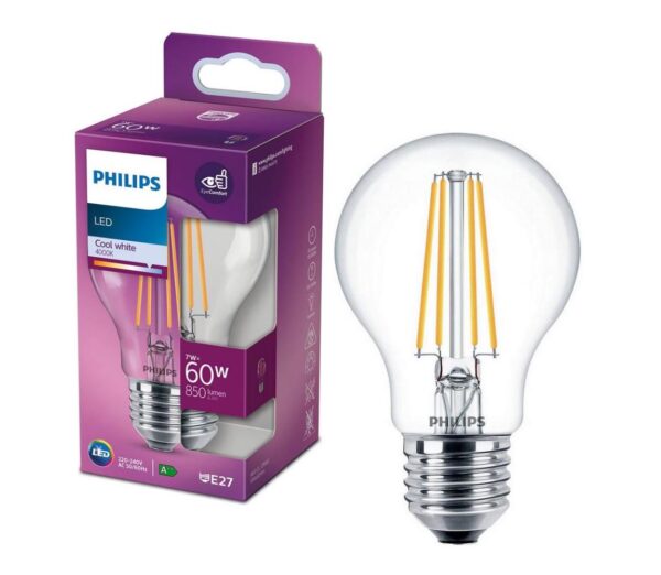 Philips LED Izzó VINTAGE Philips A60 E27/7W/230V 4000K