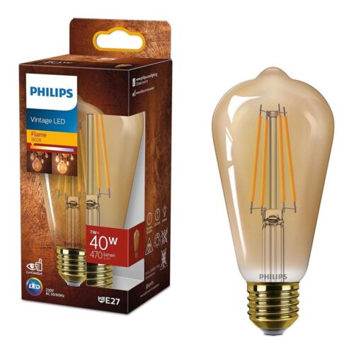 Philips LED Izzó VINTAGE Philips ST64 E27/7W/230V 1800K
