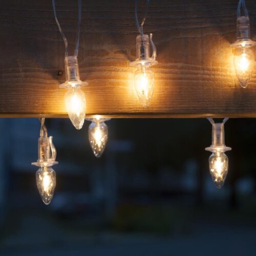 LED Karácsonyi kültéri lánc CONE FILAMENT 20xE10 19m átlátszó/meleg fehér IP44
