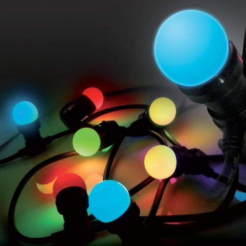 LED Kültéri lánc EASY CONNECT 8xE27 5m IP44 többszínű