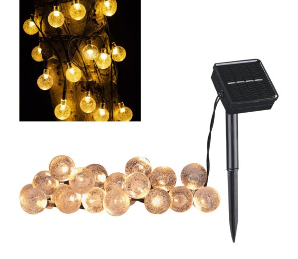 LED Napelemes dekoratív lánc BUBBLE GLASS 20xLED/8 funkció 4