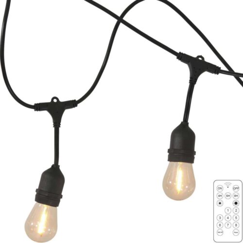 LED Napelemes kültéri lánc PARTY 10xE27/3