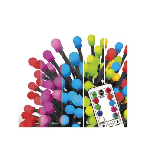 LED RGB Karácsonyi kültéri lánc 96xLED/64 mód 15m IP44 + távirányító