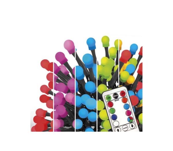LED RGB Karácsonyi kültéri lánc 96xLED/64 mód 15m IP44 + távirányító