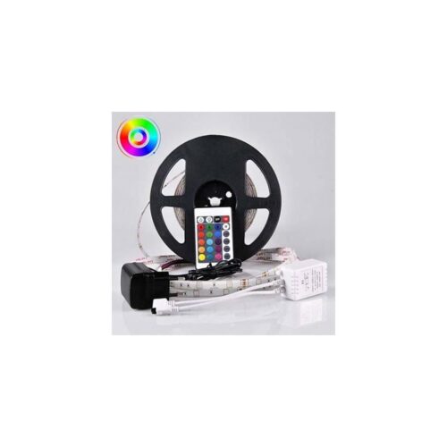 LED RGB Szabályozható kültéri szalag 5m LED/14W/12V IP65 + távirányító